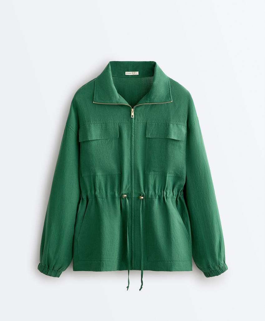 Куртка с присборенной талией из смеси лиоцелла и 24% льна