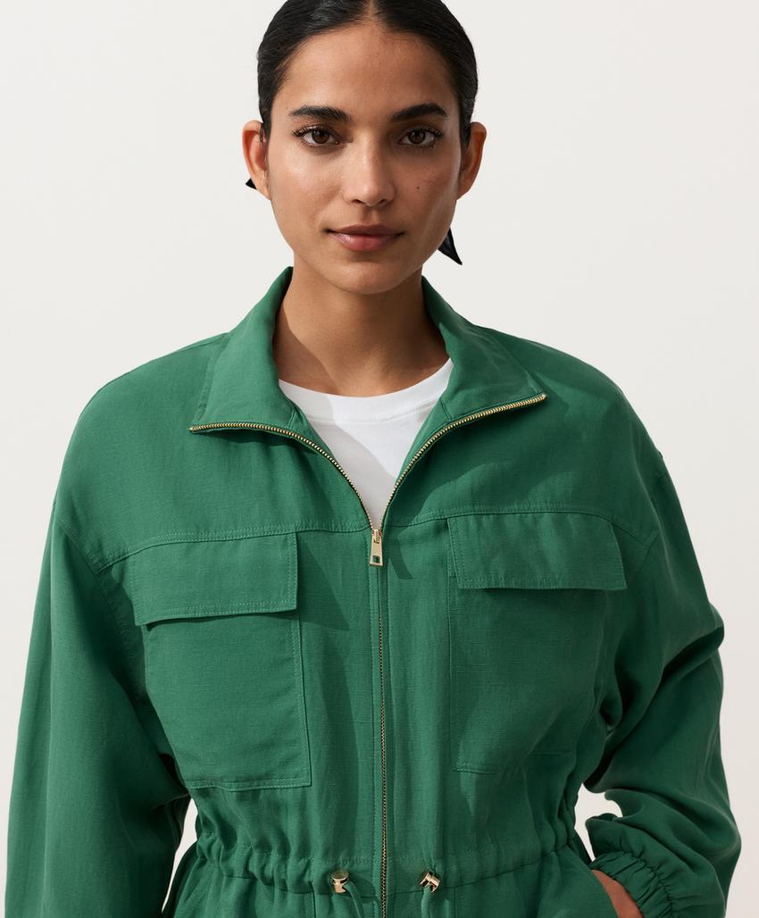 Куртка с присборенной талией из смеси лиоцелла и 24% льна