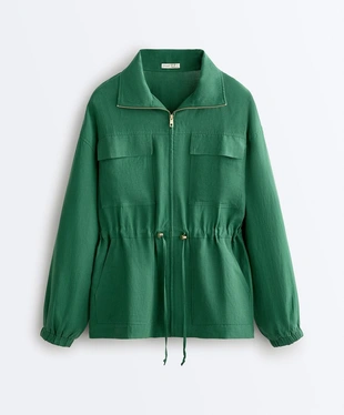 Куртка с присборенной талией из смеси лиоцелла и 24% льна- Заказать в России