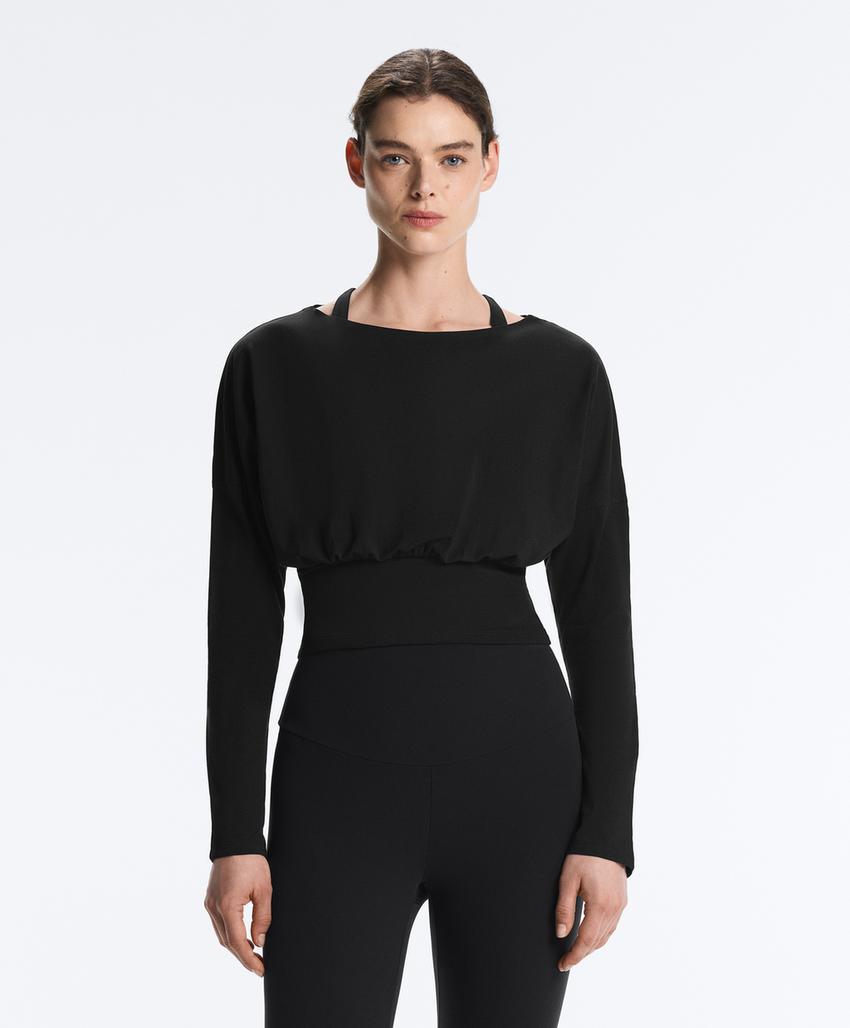 Футболка с приталенной талией из смесового хлопка