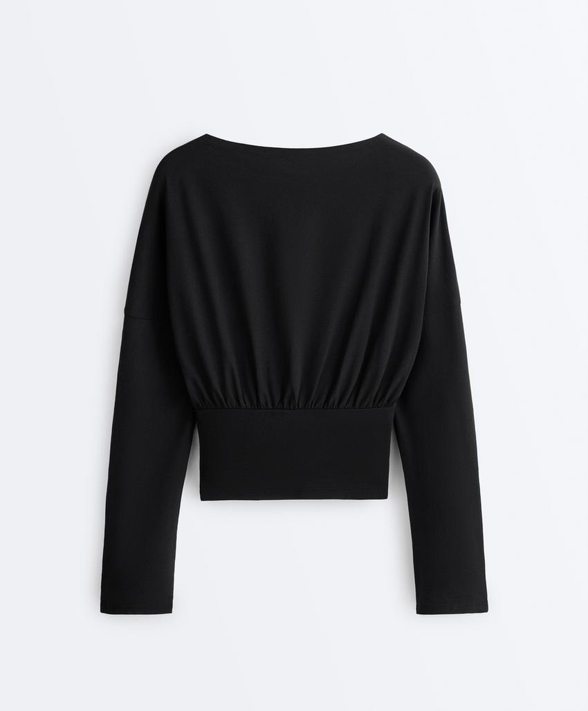 Футболка с приталенной талией из смесового хлопка