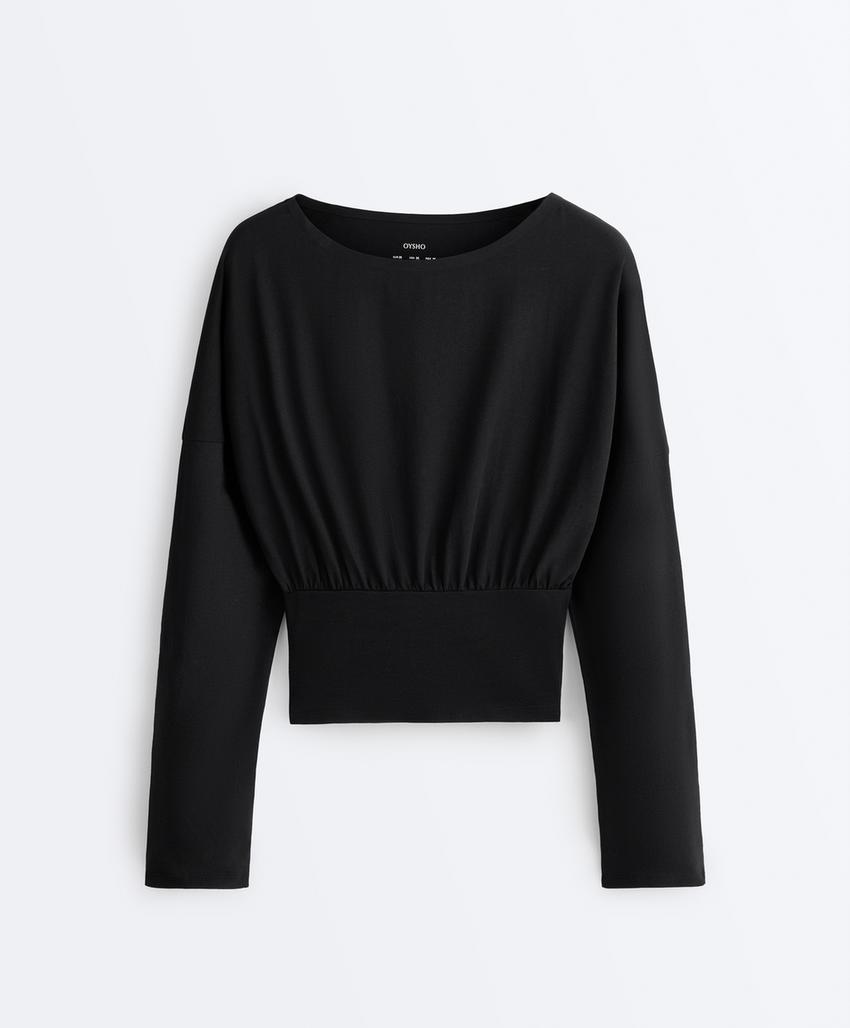 Футболка с приталенной талией из смесового хлопка