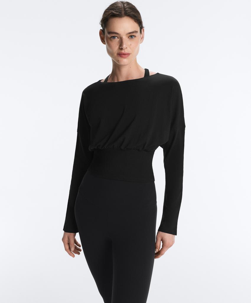 Футболка с приталенной талией из смесового хлопка