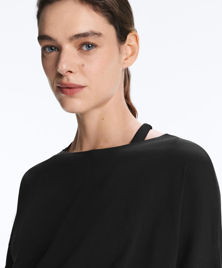 Футболка с приталенной талией из смесового хлопка