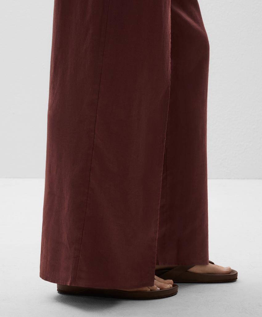 Штаны прямого кроя с двойным слоем из 100% льна