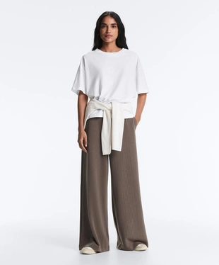 Прямые брюки с асимметричной полоской из модала- Заказать в России