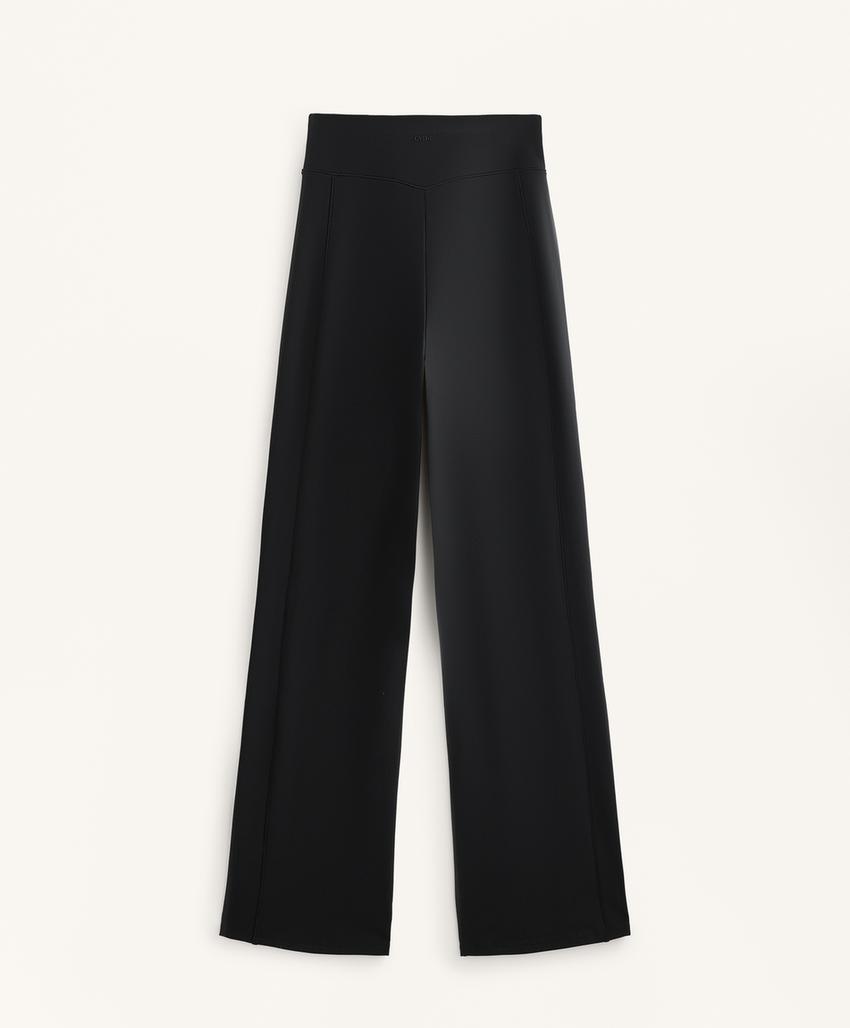 Теплые прямые брюки с высокой посадкой