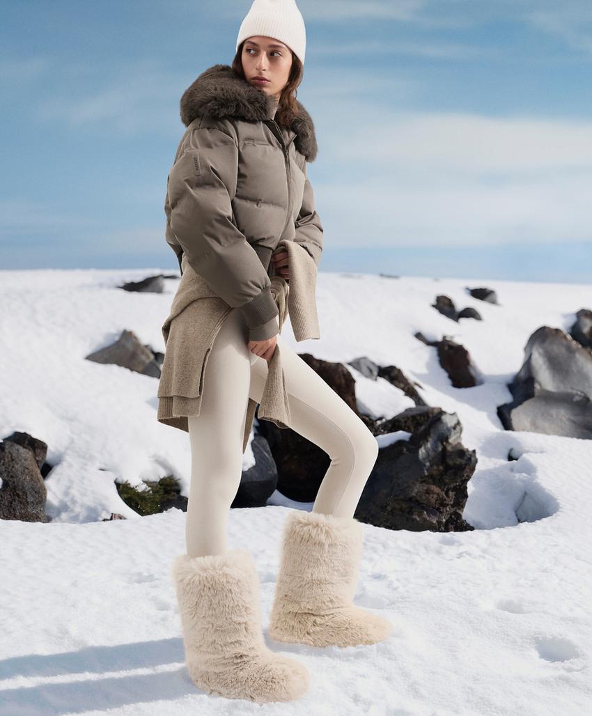 Экстра-теплые бесшовные леггинсы с высокой посадкой до щиколотки 70 см