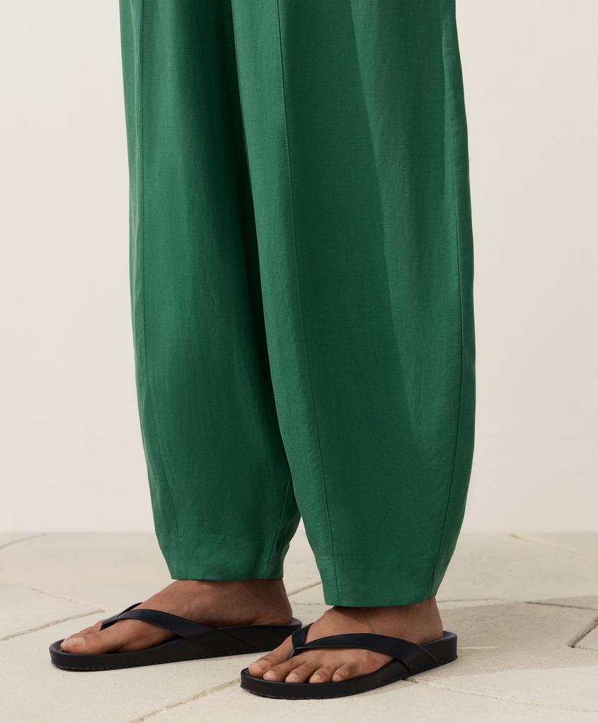 Брюки-Balloon со швами из смесовой ткани с лиоцеллом и 24% льна