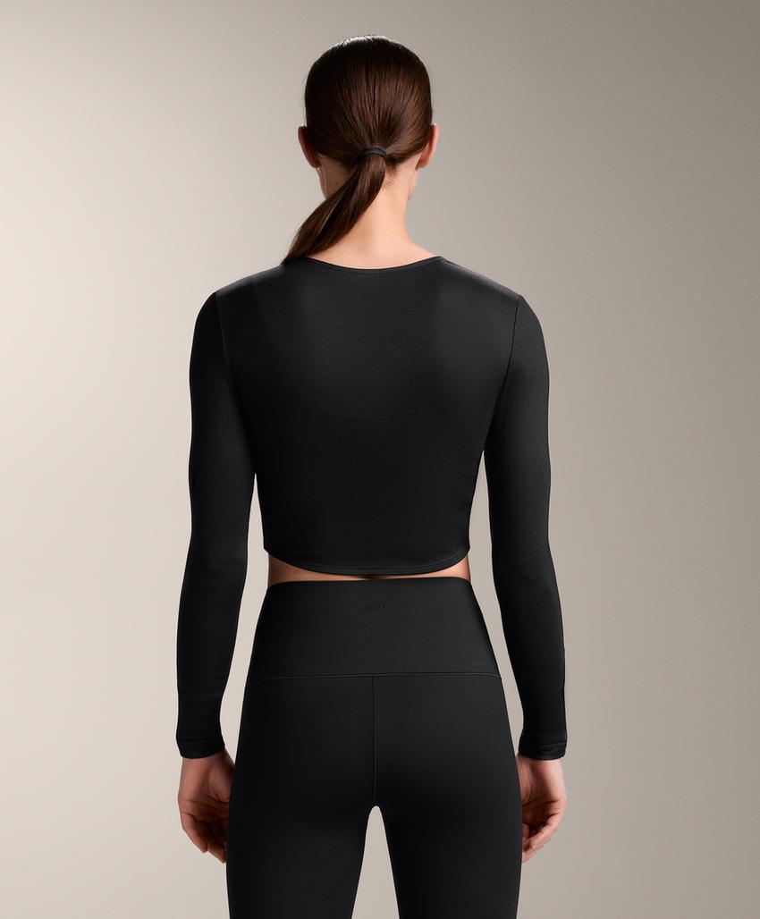 Футболка с длинным рукавом и узлом из смесового лиоцелла