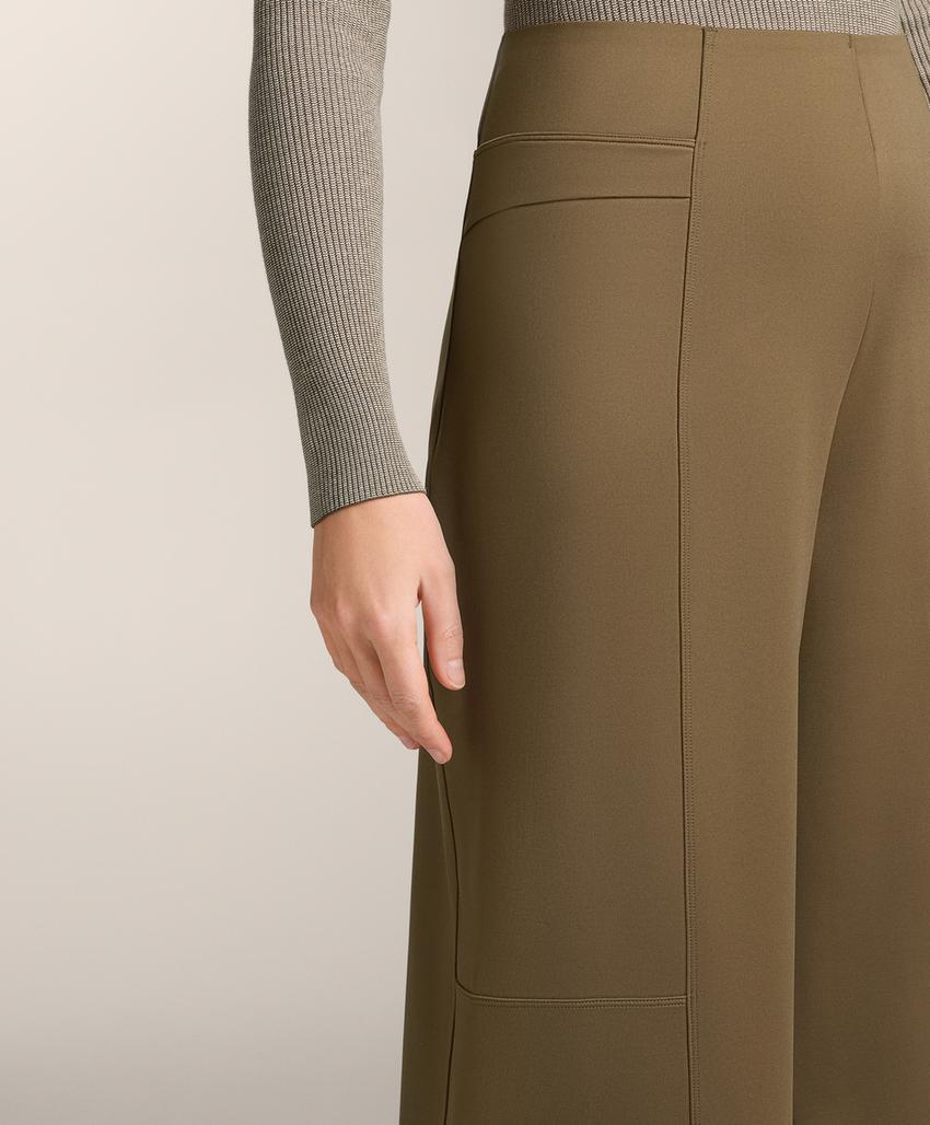 Брюки с завышенной талией в неопреновом стиле прямого кроя