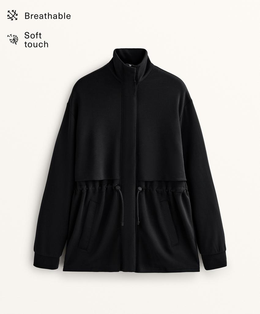 Длинный мягкий пиджак из модала с карманами