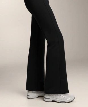 Расклешенные брюки с высокой посадкой и эффектом неопрена- Заказать в России