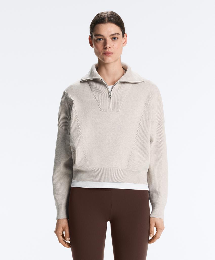 Вязаный свитер с высоким воротником и деталями Rib