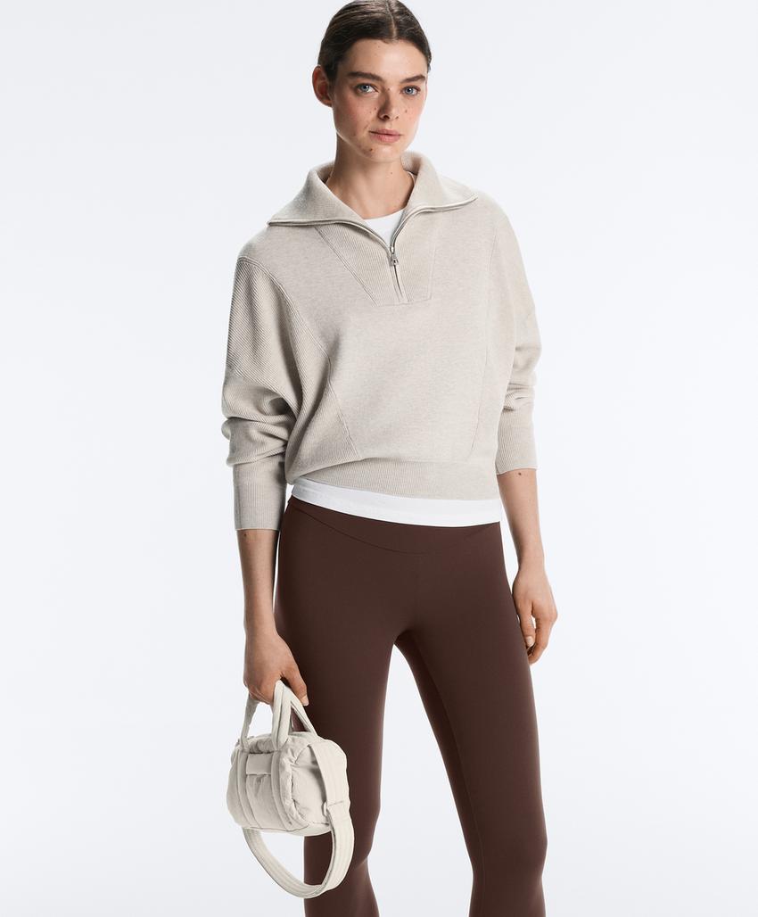 Вязаный свитер с высоким воротником и деталями Rib