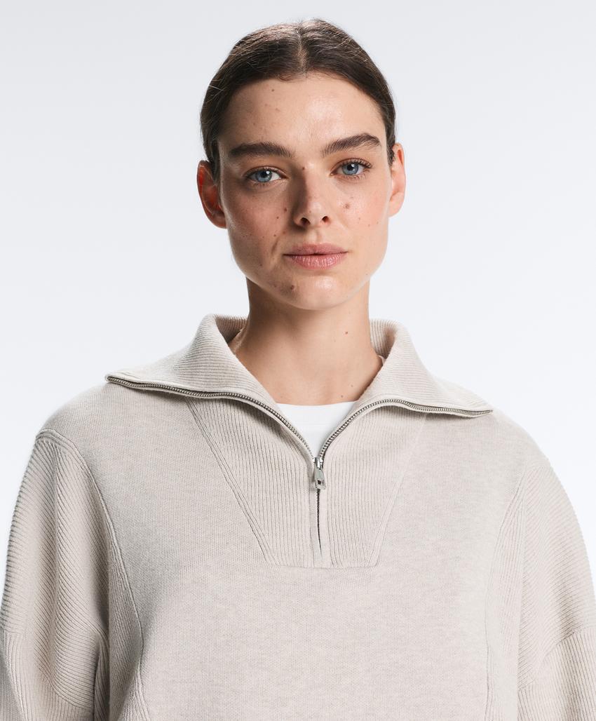 Вязаный свитер с высоким воротником и деталями Rib