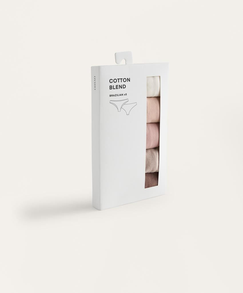 Трусики-бразильяны из 5 хлопковых смесей