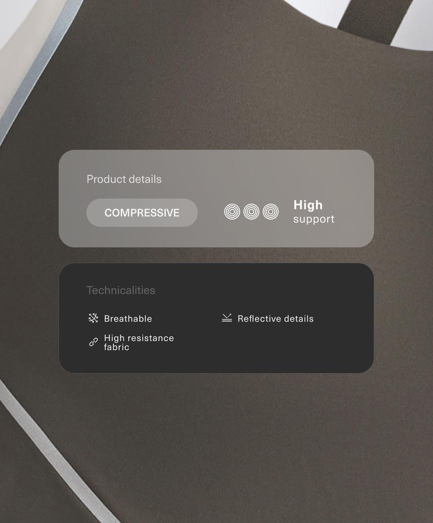 Спортивный топ средней поддержки с компрессией и отражающими элементами