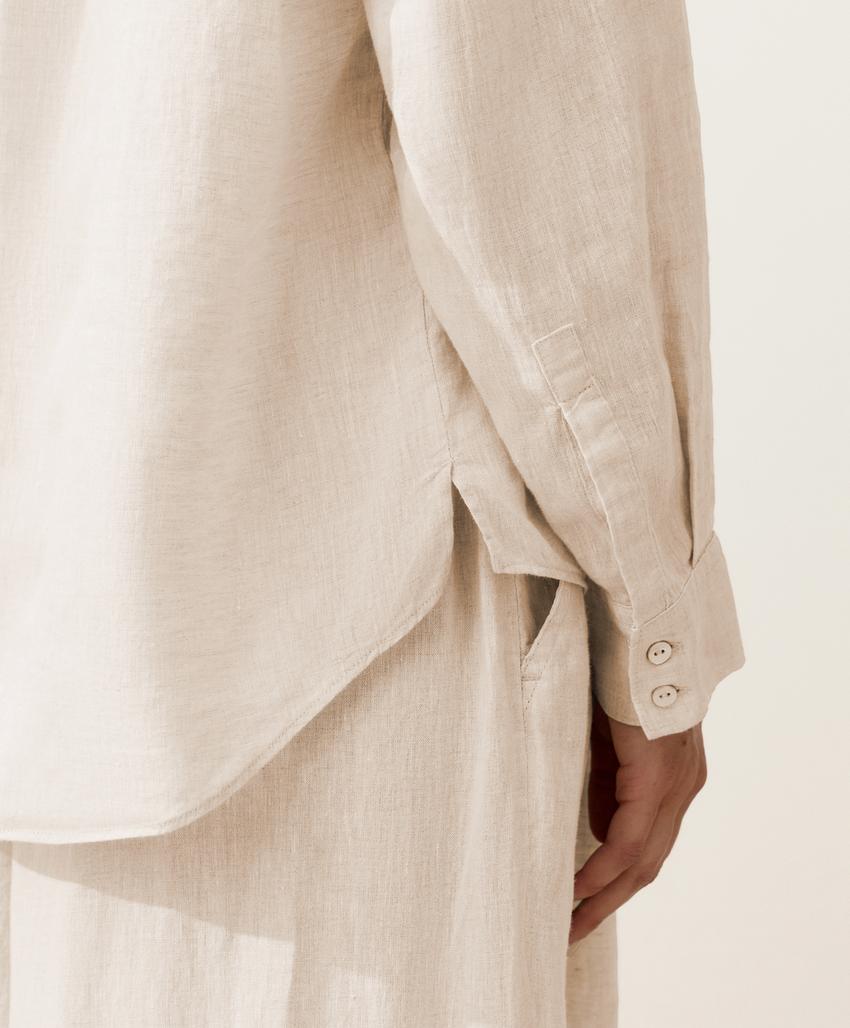 Рубашка из 100% льна в свободном стиле