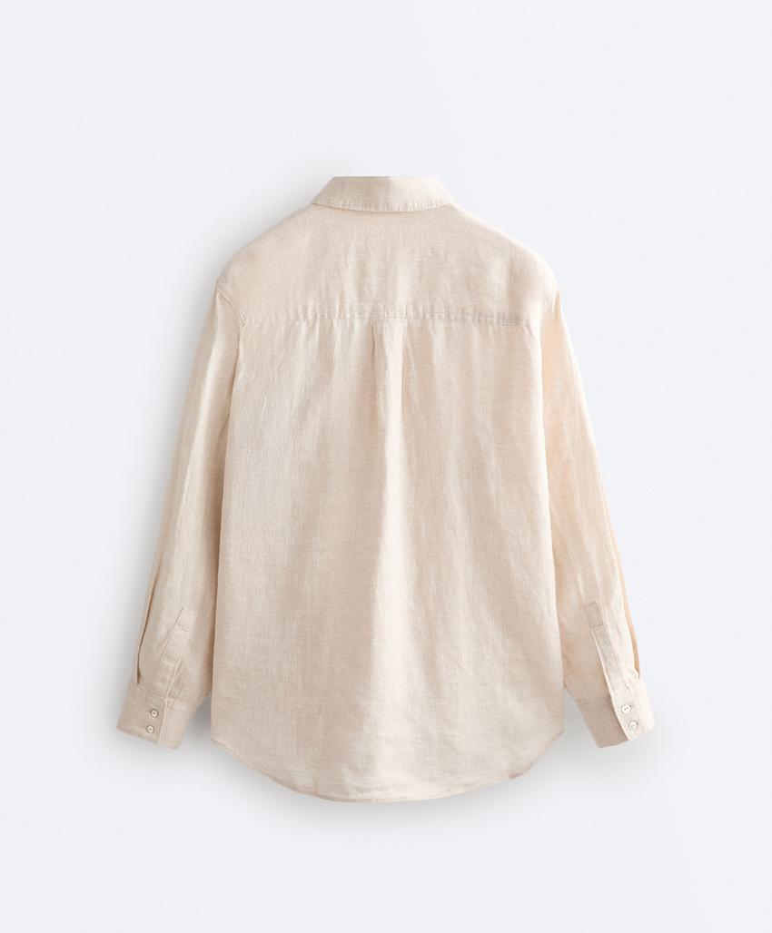 Рубашка из 100% льна в свободном стиле