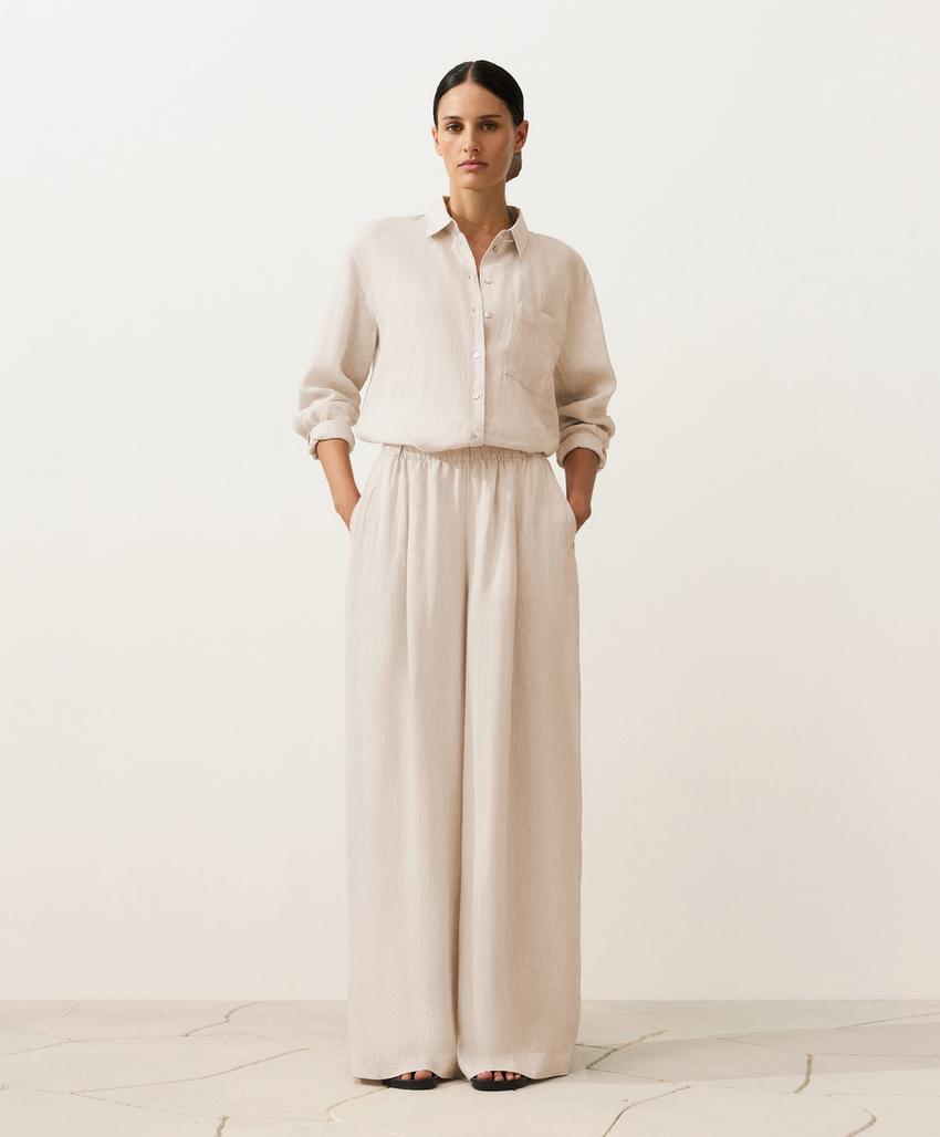 Рубашка из 100% льна в свободном стиле