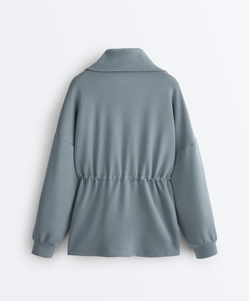 Толстовка с застежкой на половину с мягким модальным каскем