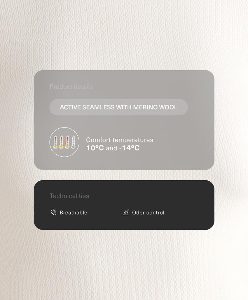 Бесшовная футболка Base Layer из мериносовой шерсти