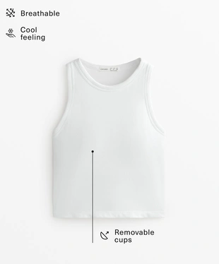 Удлиненная майка в рубчик из смесового модала- Заказать в России