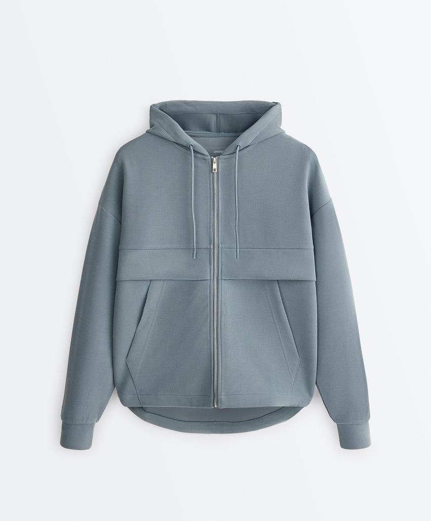 Толстовка Rib на молнии из модала с мягким прикосновением