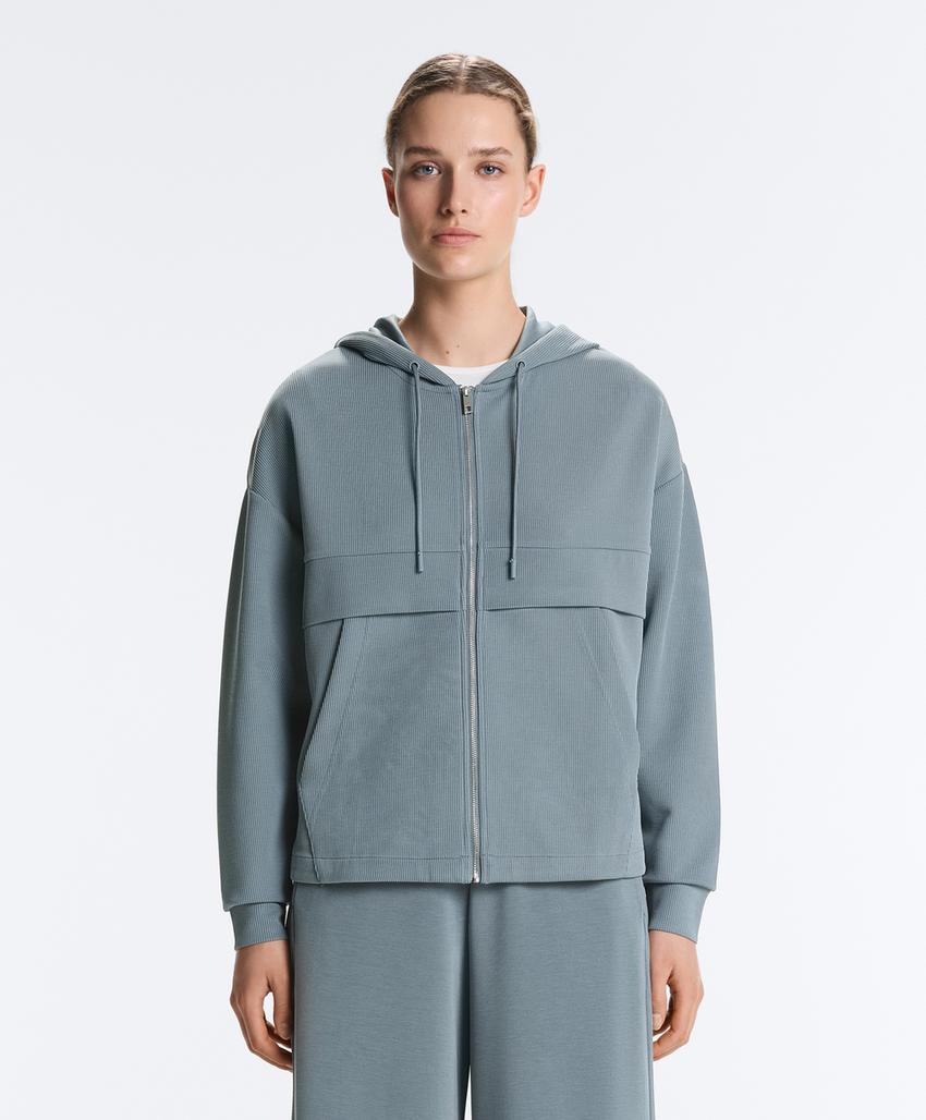 Толстовка Rib на молнии из модала с мягким прикосновением