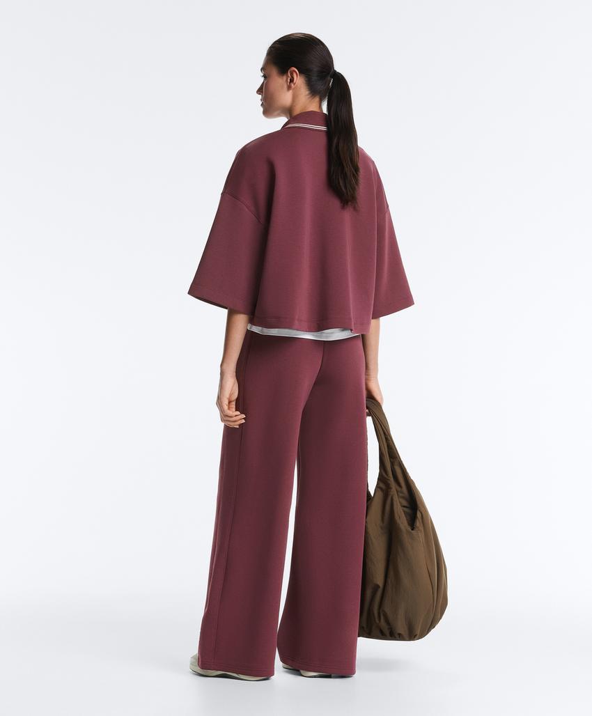 Брюки прямого кроя из хлопкового микса