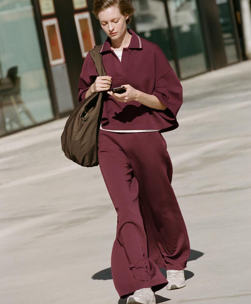 Брюки прямого кроя из хлопкового микса