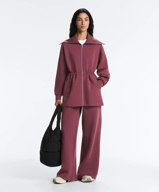 Брюки прямого кроя из хлопкового микса- Заказать в России