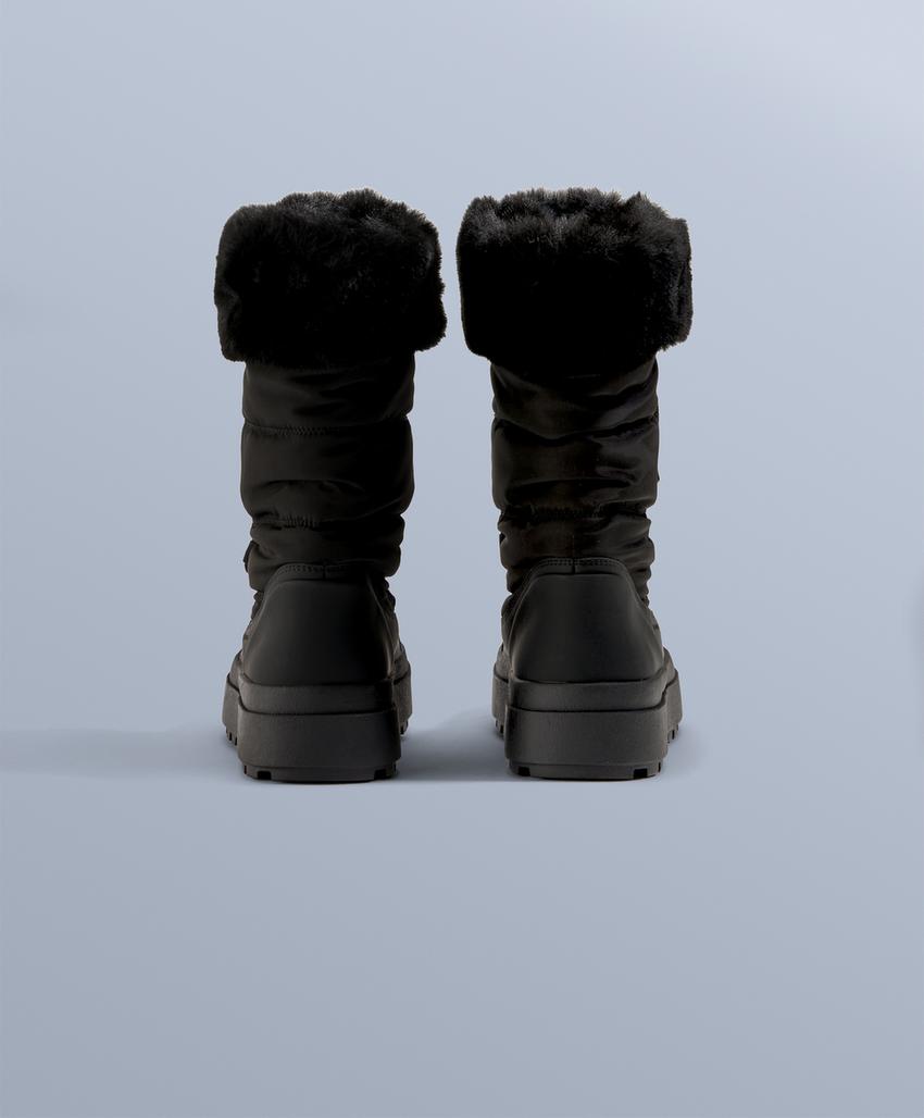 Ботинки апрески на шнуровке с меховым воротником