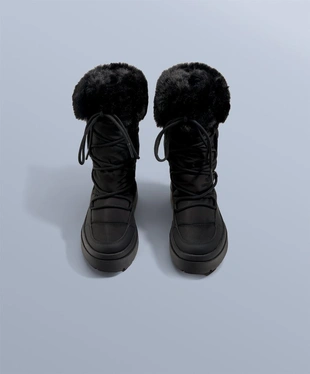 Ботинки апрески на шнуровке с меховым воротником- Заказать в России