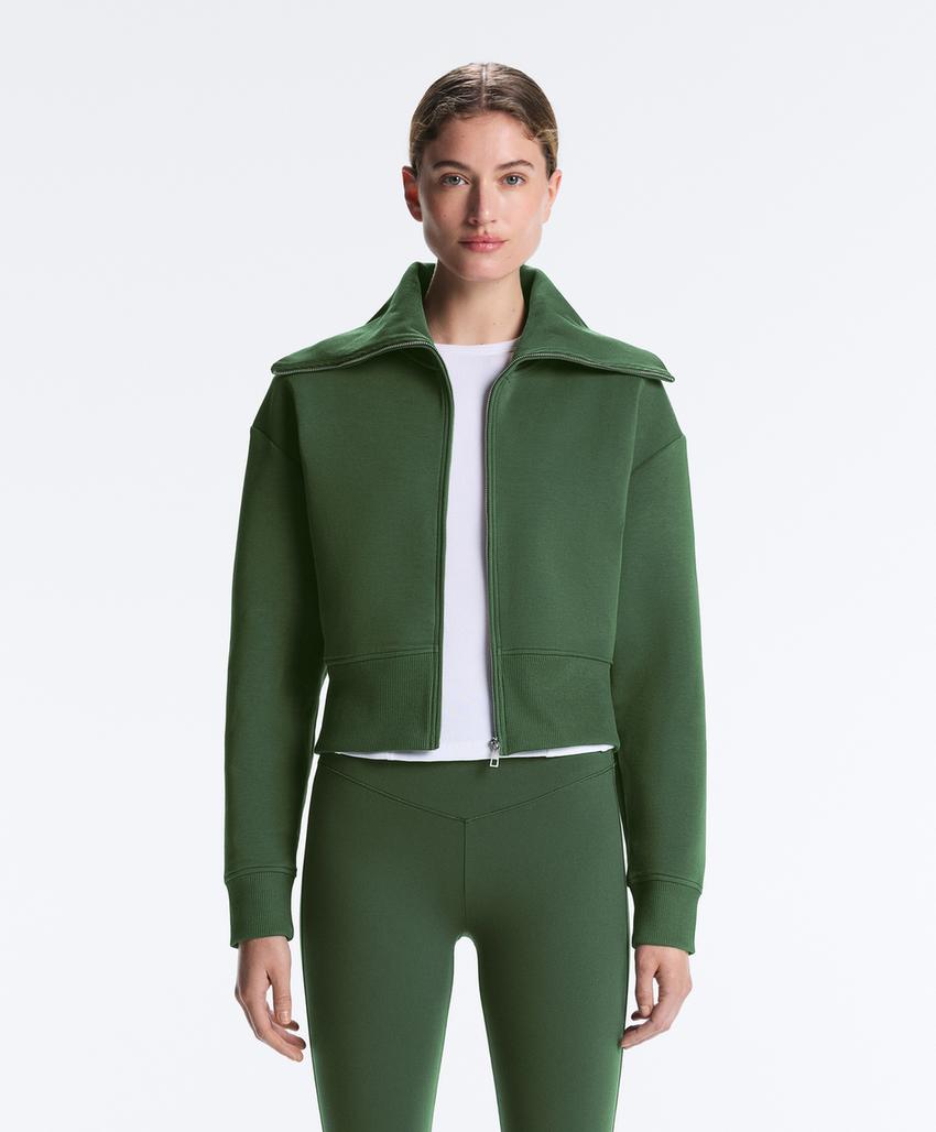 Куртка с высоким воротником из хлопкового смесового материала