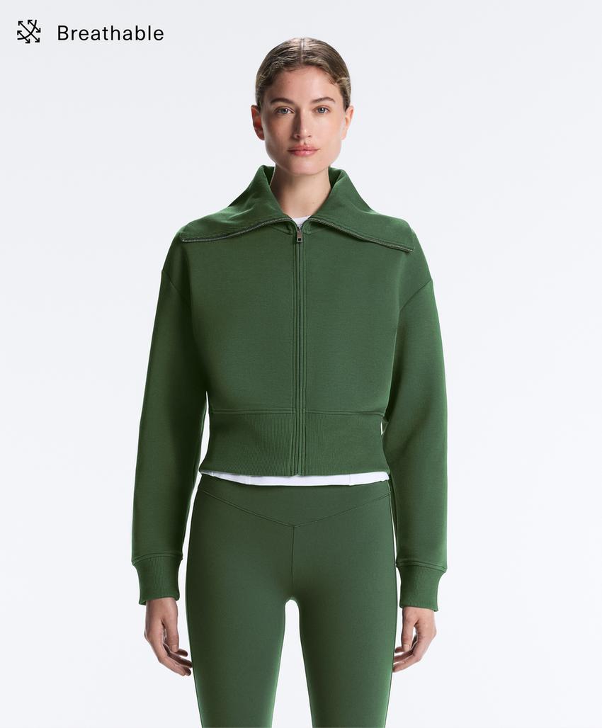 Куртка с высоким воротником из хлопкового смесового материала