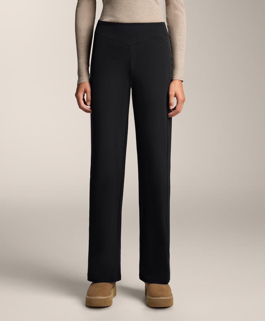 Теплые брюки с высокой посадкой прямого кроя