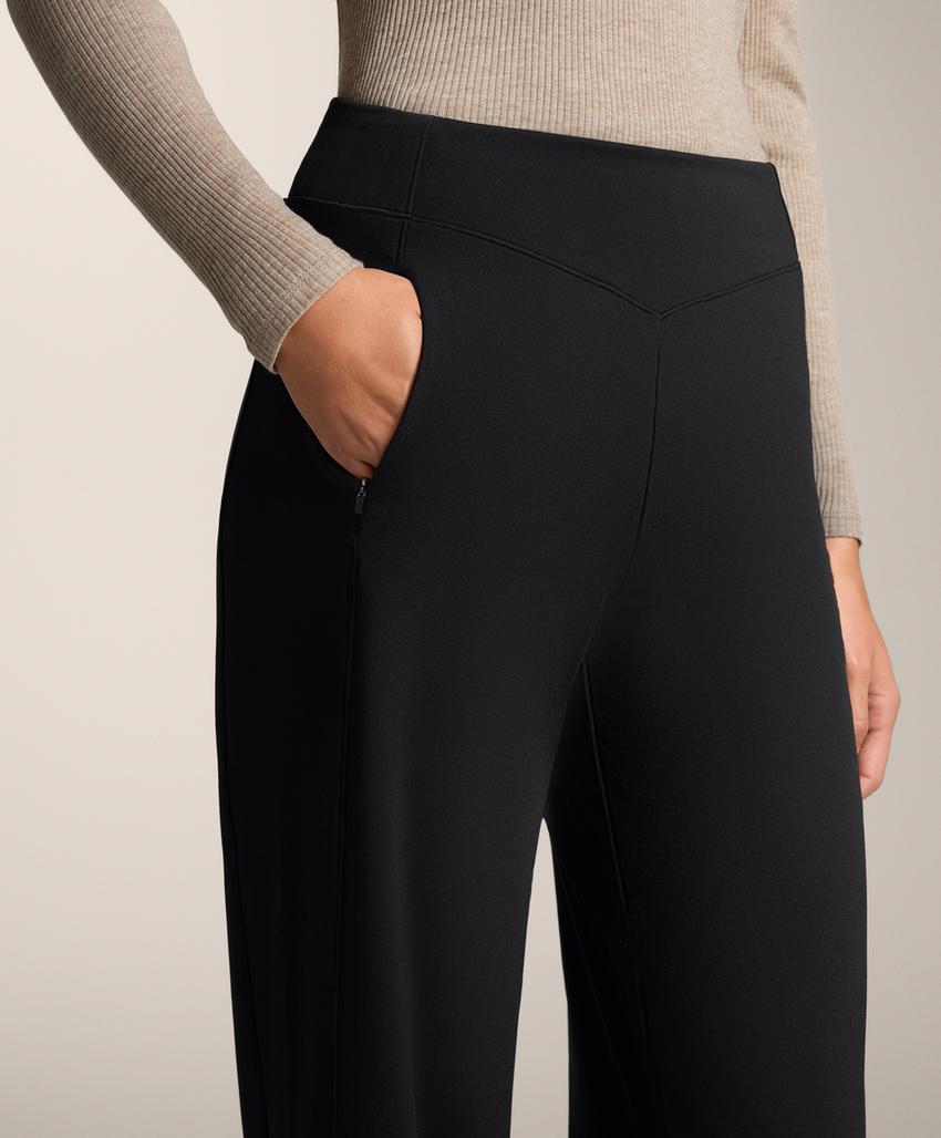 Теплые брюки с высокой посадкой прямого кроя