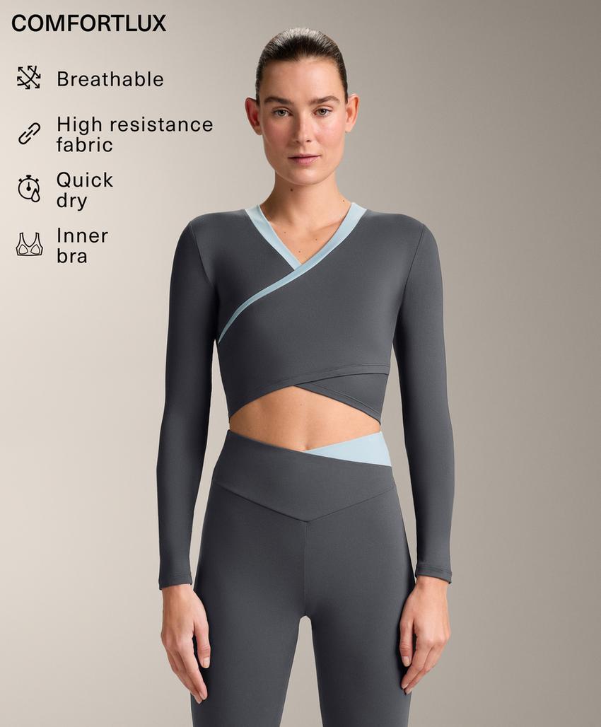 Футболка с длинным рукавом comfortlux с контрастной отделкой