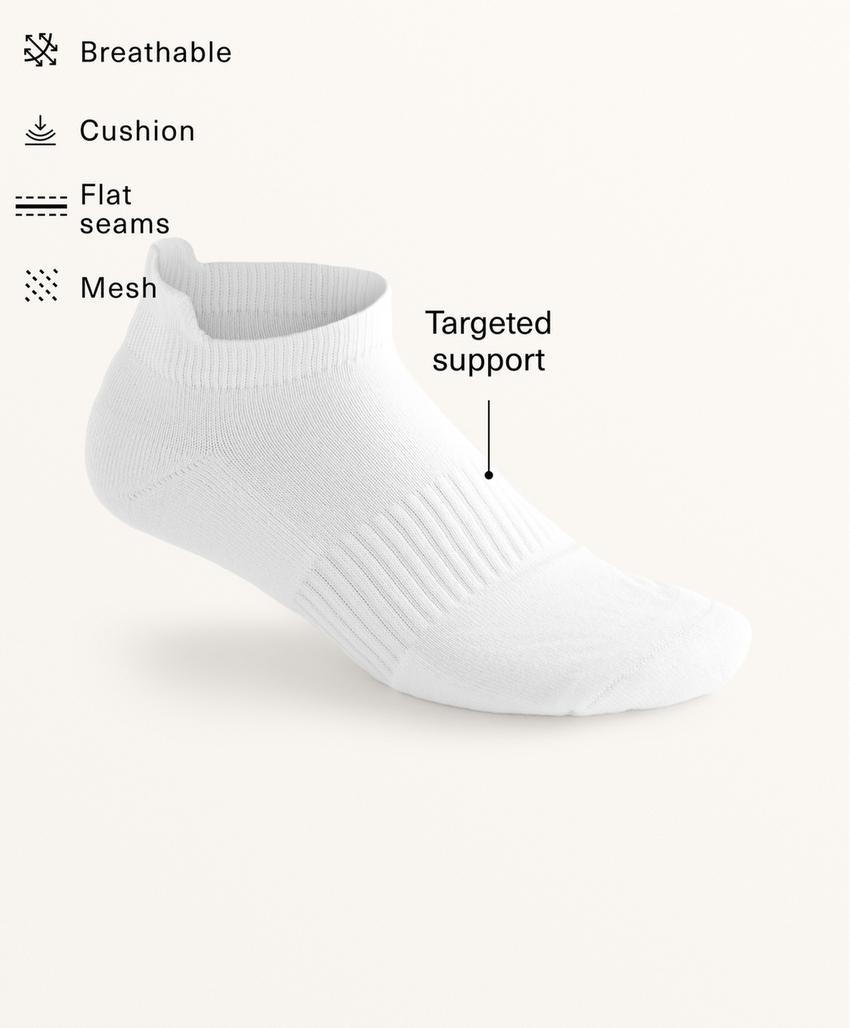 Носки-сникеры из хлопкового смесового материала с пяткой-табой, 3 пары