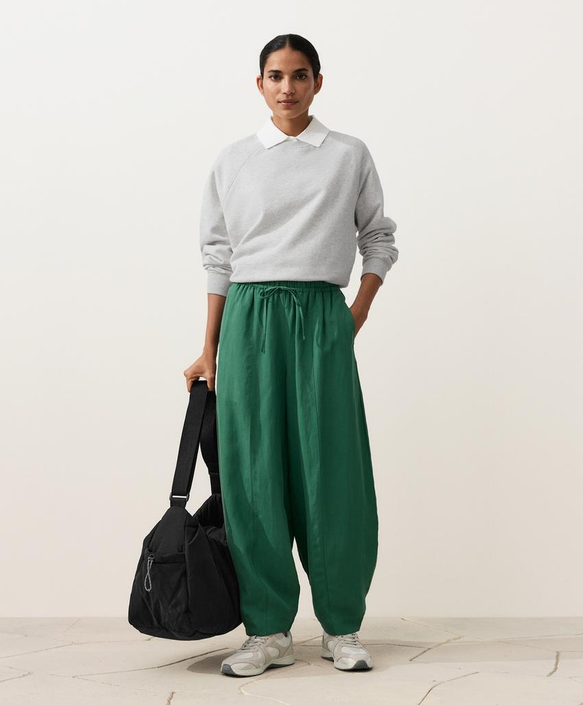 Шаровидные брюки из смеси лиоцелла и льна с швами