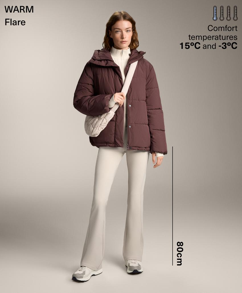 Теплые брюки клеш с высокой посадкой и карманами