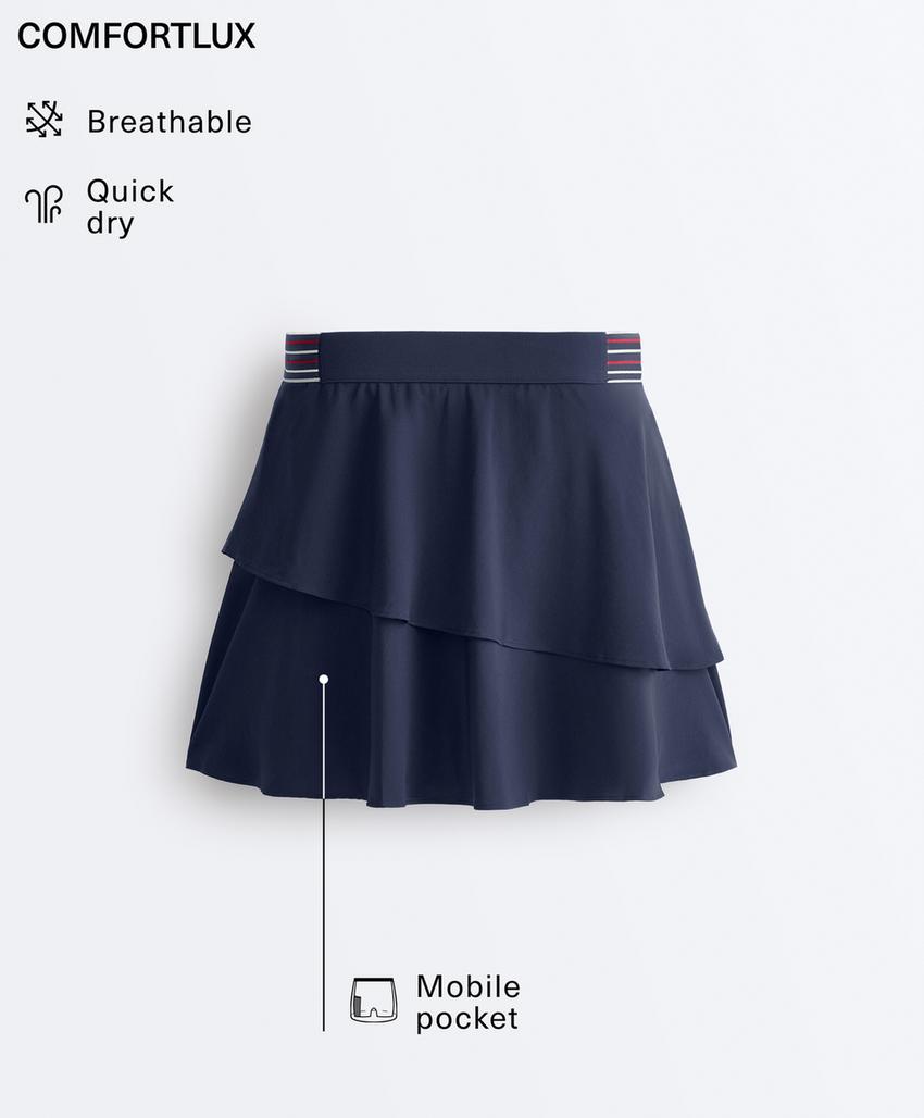 Юбка-мини с оборками на мягкой резинке