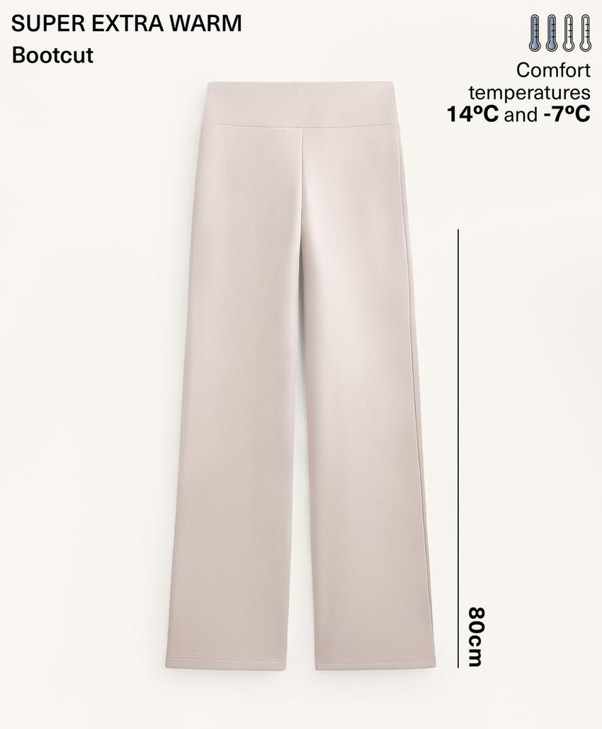 Брюки bootcut с высокой посадкой, супер теплые и без швов