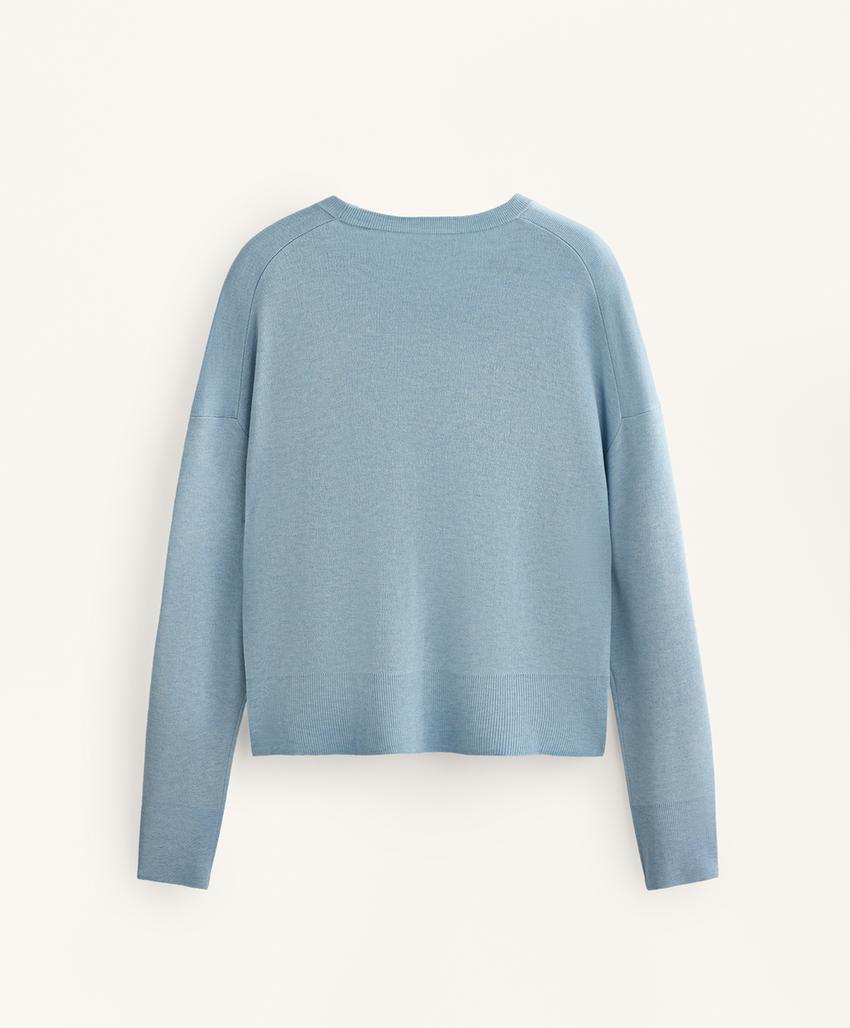 Свитер с круглым вырезом, 10% кашемир
