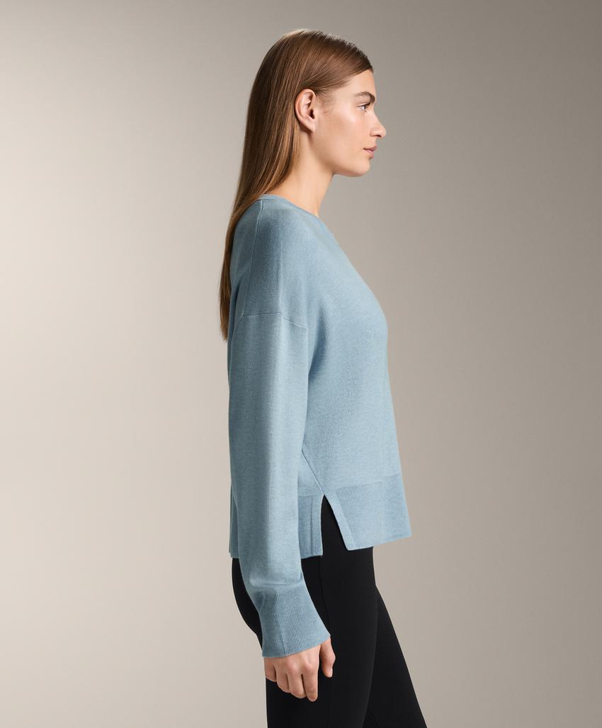 Свитер с круглым вырезом, 10% кашемир