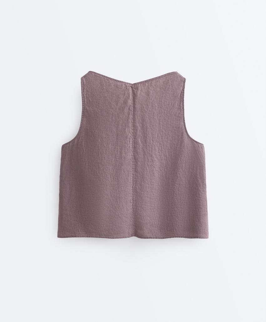 Top на бретельках с V-образным вырезом из 100%-го льна