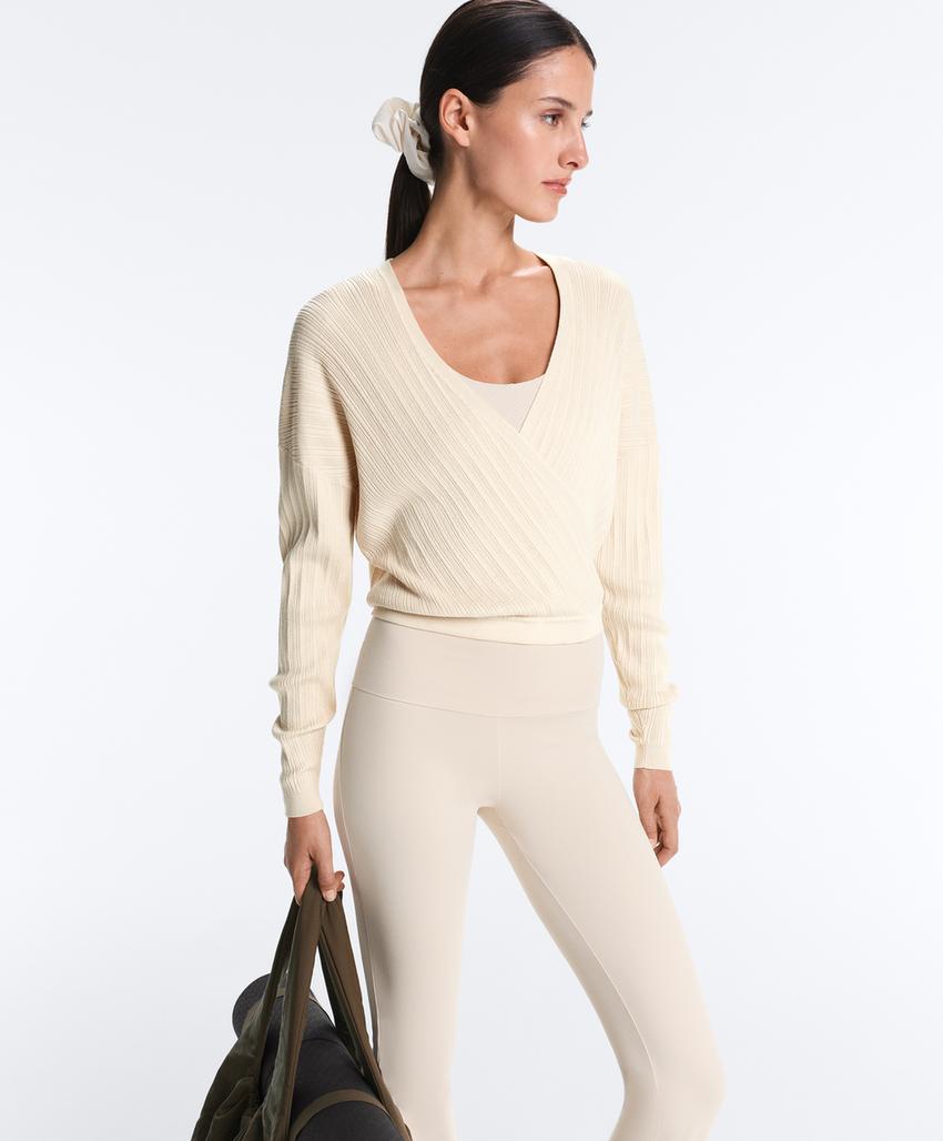 Camisola de malha rib cruzada