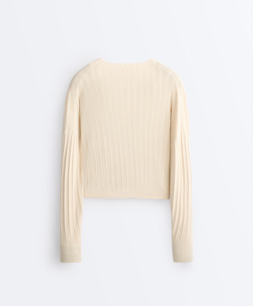 Camisola de malha rib cruzada